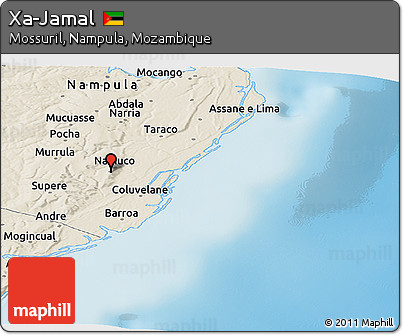 Shaded Relief Panoramic Map of Xa-Jamal