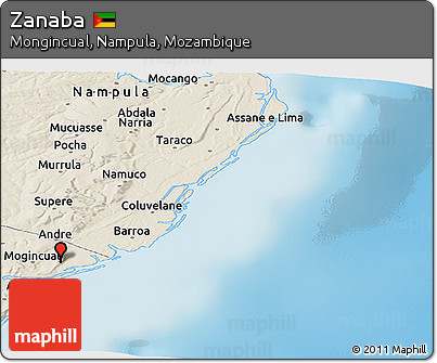 Shaded Relief Panoramic Map of Zanaba