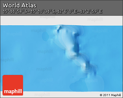 Political 3D Map of the Area around 15° 27' 46" S, 42° 34' 30" E