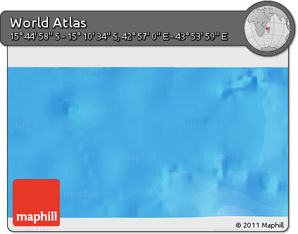 Political 3D Map of the Area around 15° 27' 46" S, 43° 25' 29" E