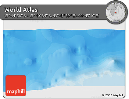 Political 3D Map of the Area around 15° 27' 46" S, 44° 16' 29" E