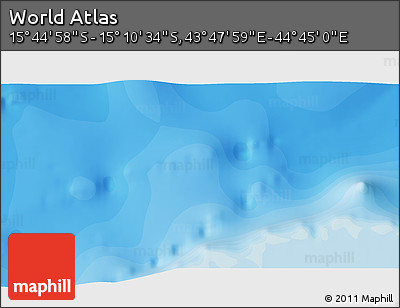 Political 3D Map of the Area around 15° 27' 46" S, 44° 16' 29" E