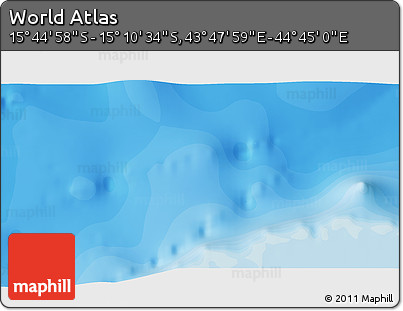 Political 3D Map of the Area around 15° 27' 46" S, 44° 16' 29" E