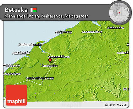 Physical 3D Map of Betsaka