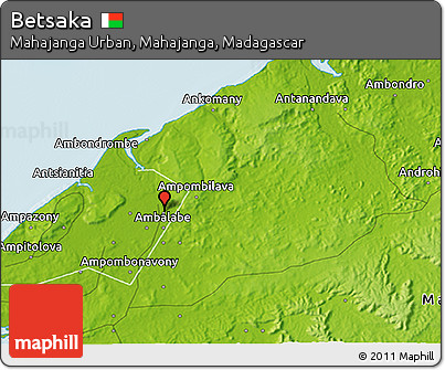 Physical 3D Map of Betsaka