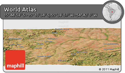 Satellite Panoramic Map of the Area around 15° 27' 46" S, 55° 10' 29" W