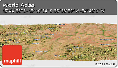 Satellite Panoramic Map of the Area around 15° 27' 46" S, 55° 10' 29" W