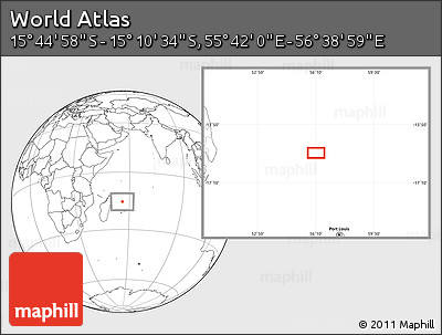 Blank Location Map of the Area around 15° 27' 46" S, 56° 10' 29" E