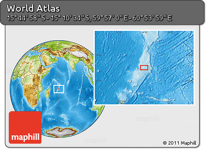 Physical Location Map of the Area around 15° 27' 46" S, 60° 25' 29" E