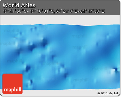 Physical 3D Map of the Area around 15° 27' 46" S, 63° 49' 30" E