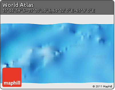 Physical 3D Map of the Area around 15° 27' 46" S, 64° 40' 30" E