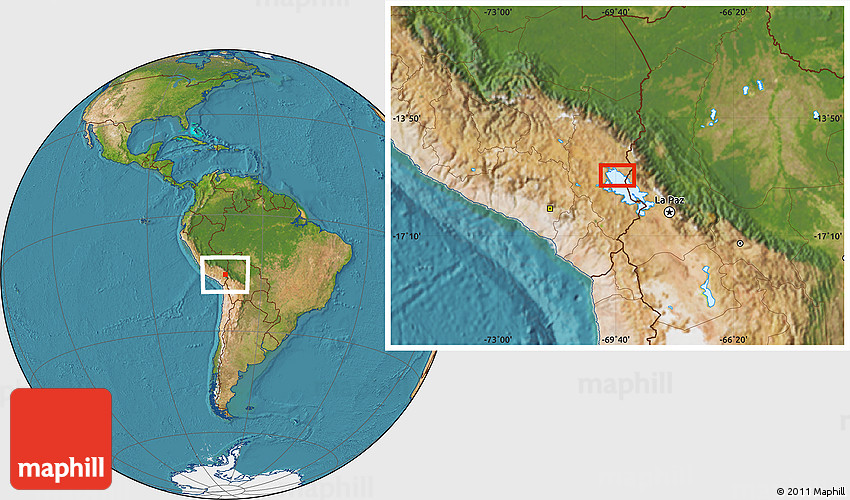 Satellite Location Map of Moro