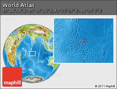 Physical Location Map of the Area around 15° 27' 46" S, 74° 1' 30" E
