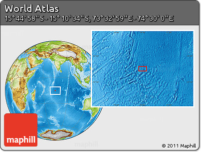 Physical Location Map of the Area around 15° 27' 46" S, 74° 1' 30" E
