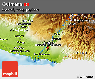 Physical Panoramic Map of Quimana