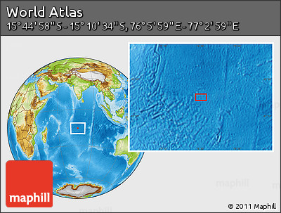 Physical Location Map of the Area around 15° 27' 46" S, 76° 34' 29" E