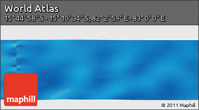 Physical Panoramic Map of the Area around 15° 27' 46" S, 82° 31' 30" E