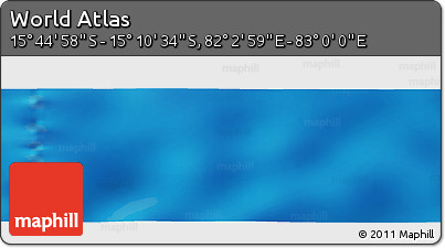 Physical Panoramic Map of the Area around 15° 27' 46" S, 82° 31' 30" E