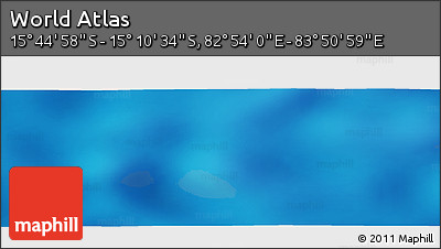 Physical Panoramic Map of the Area around 15° 27' 46" S, 83° 22' 30" E