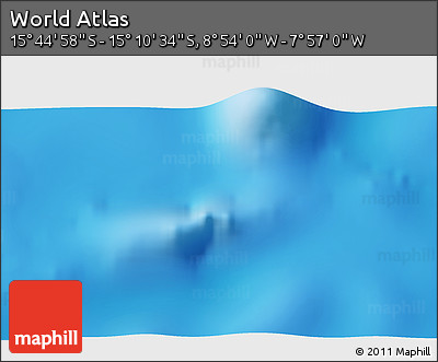 Physical 3D Map of the Area around 15° 27' 46" S, 8° 25' 30" W