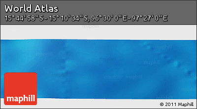 Physical Panoramic Map of the Area around 15° 27' 46" S, 96° 58' 29" E