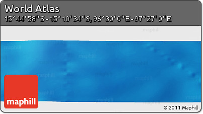 Physical Panoramic Map of the Area around 15° 27' 46" S, 96° 58' 29" E