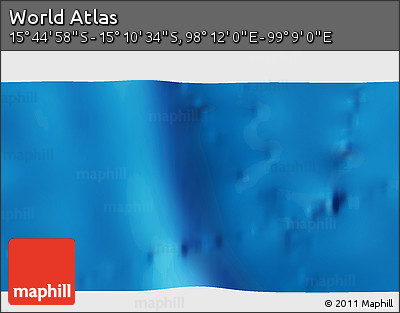 Physical 3D Map of the Area around 15° 27' 46" S, 98° 40' 30" E