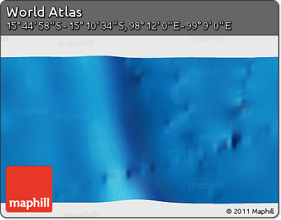 Physical 3D Map of the Area around 15° 27' 46" S, 98° 40' 30" E
