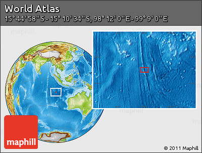 Physical Location Map of the Area around 15° 27' 46" S, 98° 40' 30" E