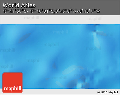 Physical 3D Map of the Area around 15° 27' 46" S, 9° 16' 30" W
