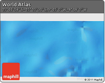 Physical 3D Map of the Area around 15° 27' 46" S, 9° 16' 30" W