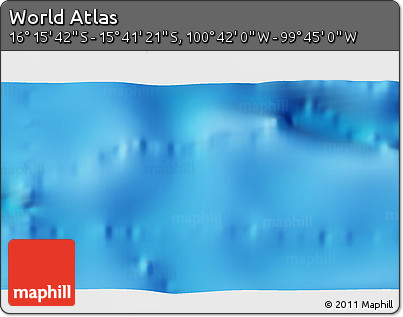 Physical 3D Map of the Area around 15° 58' 32" S, 100° 13' 29" W