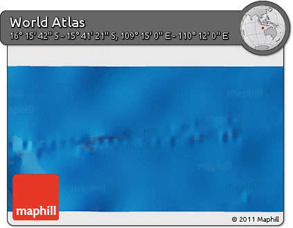 Shaded Relief 3D Map of the Area around 15° 58' 32" S, 109° 43' 29" E