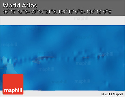 Shaded Relief 3D Map of the Area around 15° 58' 32" S, 109° 43' 29" E