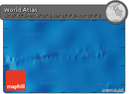 Physical Map of the Area around 15° 58' 32" S, 109° 43' 29" E