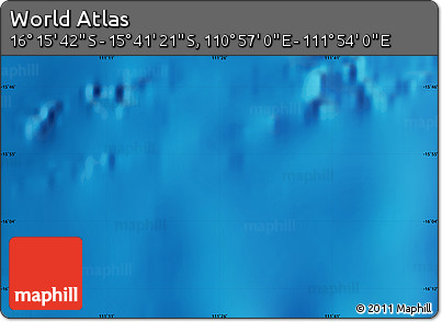 Shaded Relief Map of the Area around 15° 58' 32" S, 111° 25' 30" E