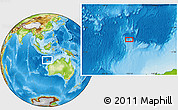 Physical Location Map of the area around 15° 58' 32" S, 113° 7' 30" E