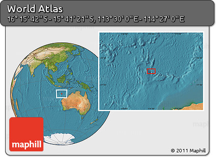 Satellite Location Map of the Area around 15° 58' 32" S, 113° 58' 29" E