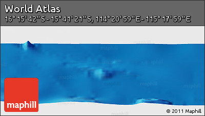 Physical Panoramic Map of the Area around 15° 58' 32" S, 114° 49' 29" E