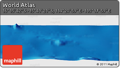 Physical Panoramic Map of the Area around 15° 58' 32" S, 114° 49' 29" E