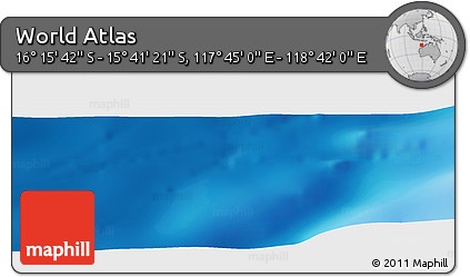 Physical Panoramic Map of the Area around 15° 58' 32" S, 118° 13' 29" E
