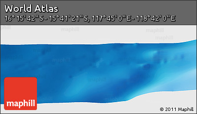 Physical Panoramic Map of the Area around 15° 58' 32" S, 118° 13' 29" E