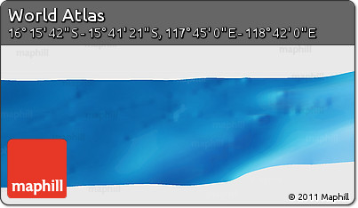 Physical Panoramic Map of the Area around 15° 58' 32" S, 118° 13' 29" E