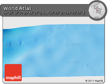 Physical 3D Map of the Area around 15° 58' 32" S, 119° 4' 29" E