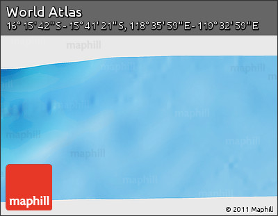 Physical 3D Map of the Area around 15° 58' 32" S, 119° 4' 29" E