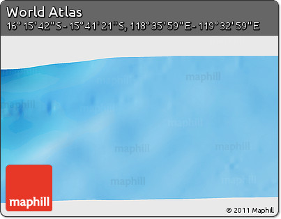 Physical 3D Map of the Area around 15° 58' 32" S, 119° 4' 29" E