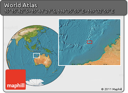 Satellite Location Map of the Area around 15° 58' 32" S, 119° 4' 29" E