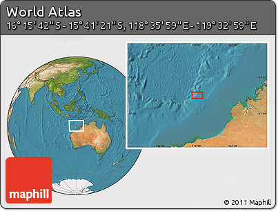 Satellite Location Map of the Area around 15° 58' 32" S, 119° 4' 29" E