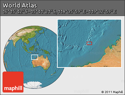 Satellite Location Map of the Area around 15° 58' 32" S, 119° 4' 29" E