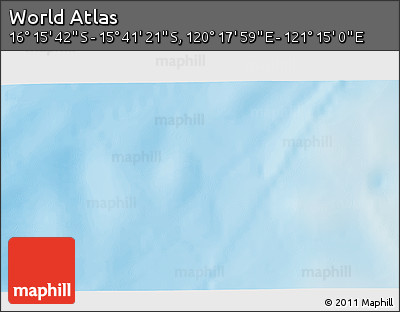 Physical 3D Map of the Area around 15° 58' 32" S, 120° 46' 30" E
